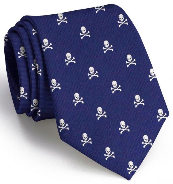 Skull & Crossbones Club Tie: Tie - Navy