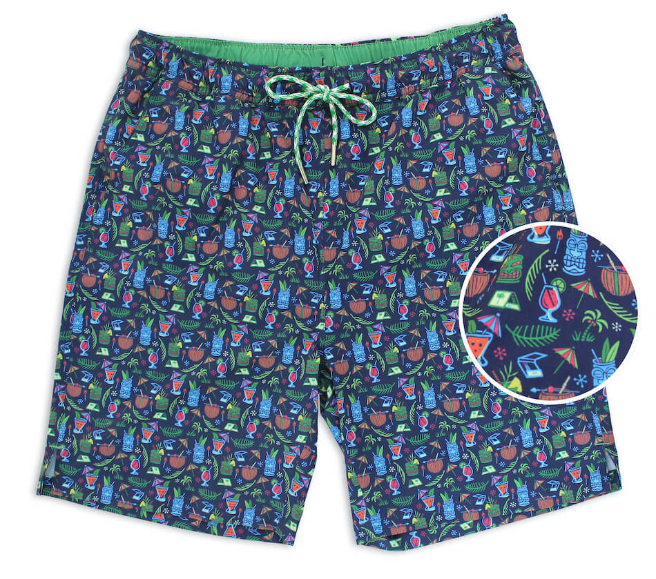 Tiki Happy Hour: Swim Trunks - Navy - Bird Dog BayBird Dog Bay