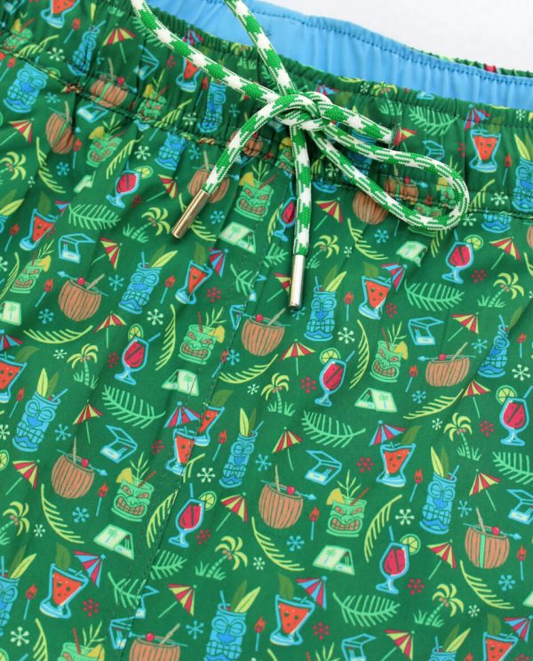 Tiki Happy Hour: Swim Trunks - Green