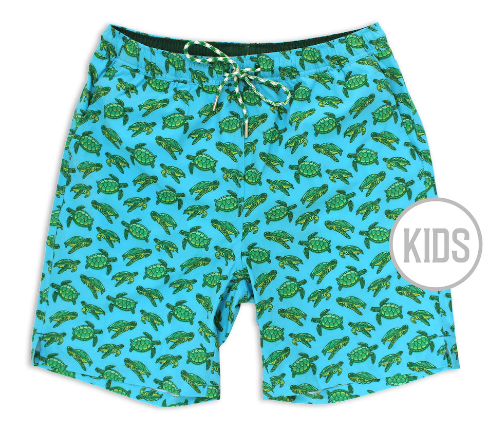 turquoise swim trunks