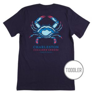 Blue Crab: Toddler Short Sleeve T-Shirt - Navy