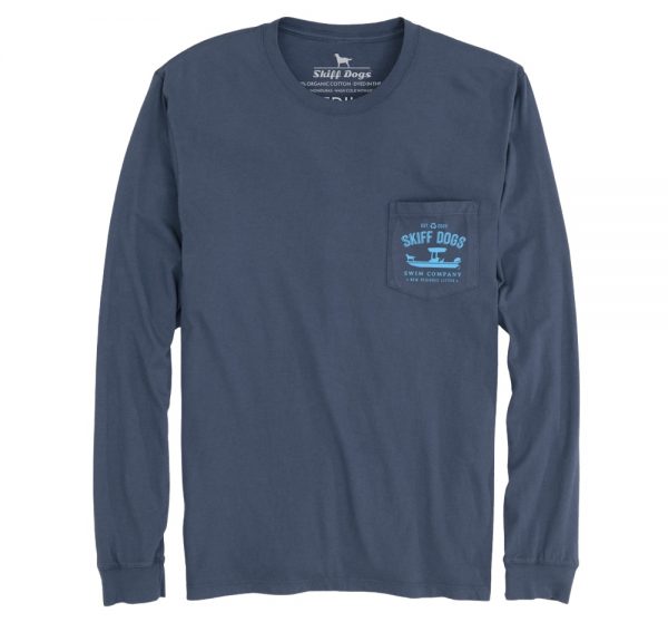 Skiff Dogs Hometown: Long Sleeve T-Shirt - Navy