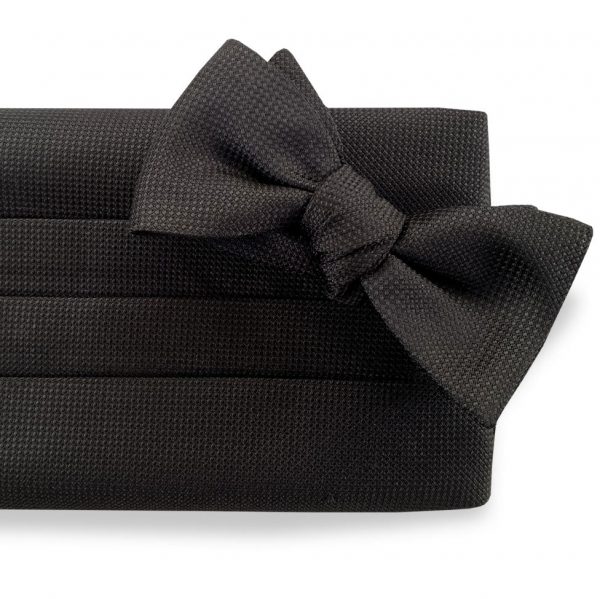 Textured Formal: Cummerbund Set - Black