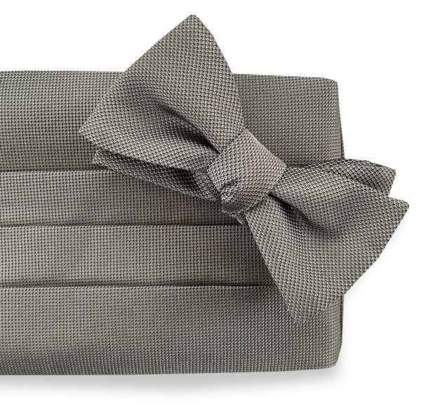 Textured Formal: Cummerbund Set - Silver