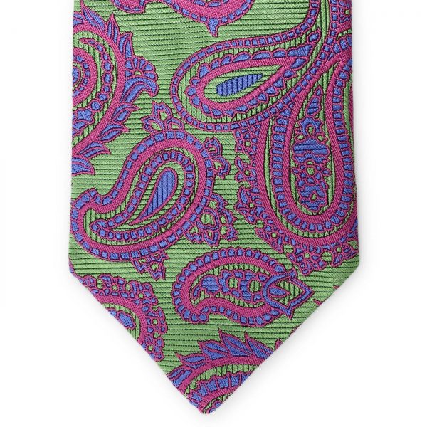 Paisley: Tie - Green/Pink