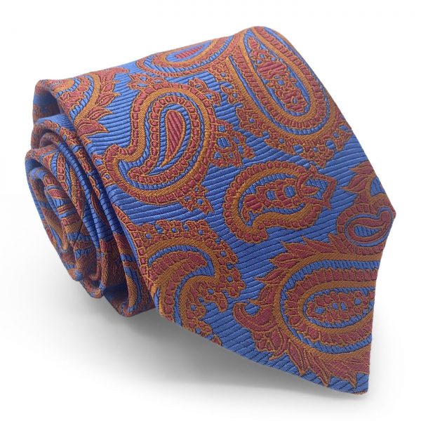 Paisley: Tie - Blue/Orange