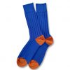 Wide Wale: Blue/Orange - Cushioned Combed Cotton