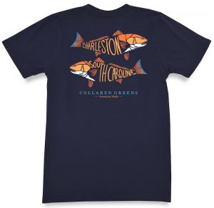 Charleston Red Fish: Short Sleeve T-Shirt - Navy