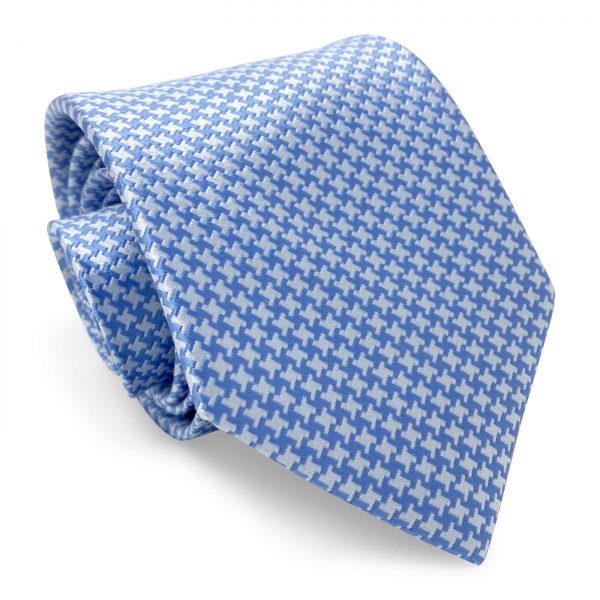 Houndstooth: Tie - Light Blue