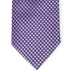 Houndstooth: Tie - Purple/White