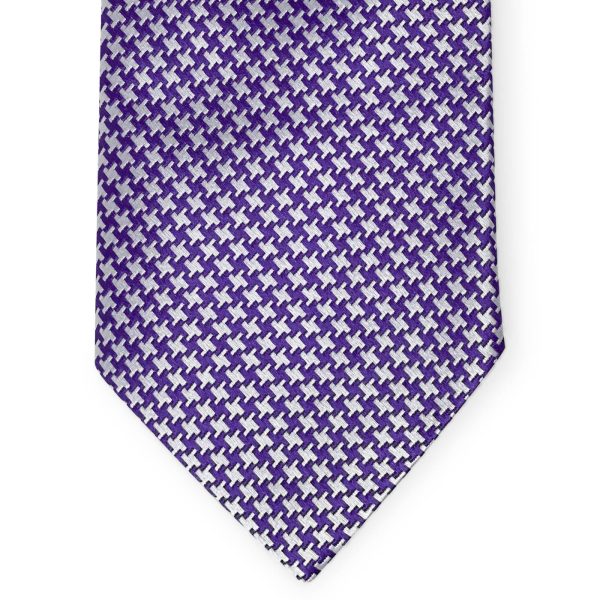 Houndstooth: Tie - Purple/White