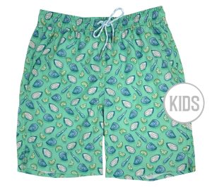 Oyster Affair: Kid's Swim Trunks - Mint