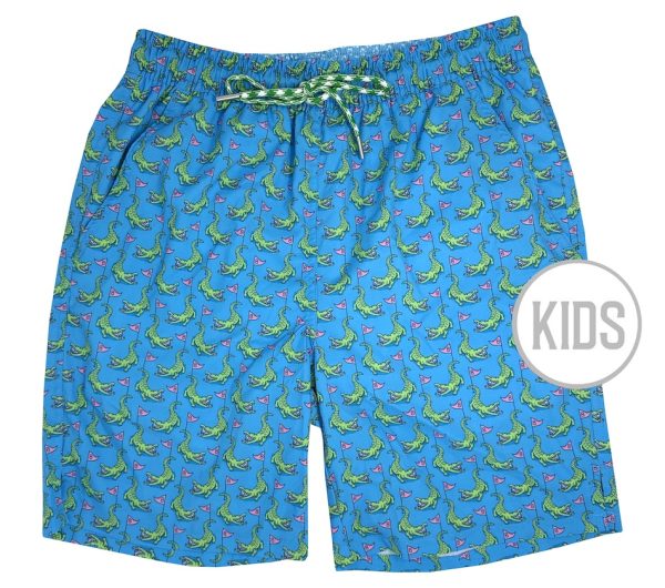 Hazard on Eight: Kid's Swim Trunks - Blue